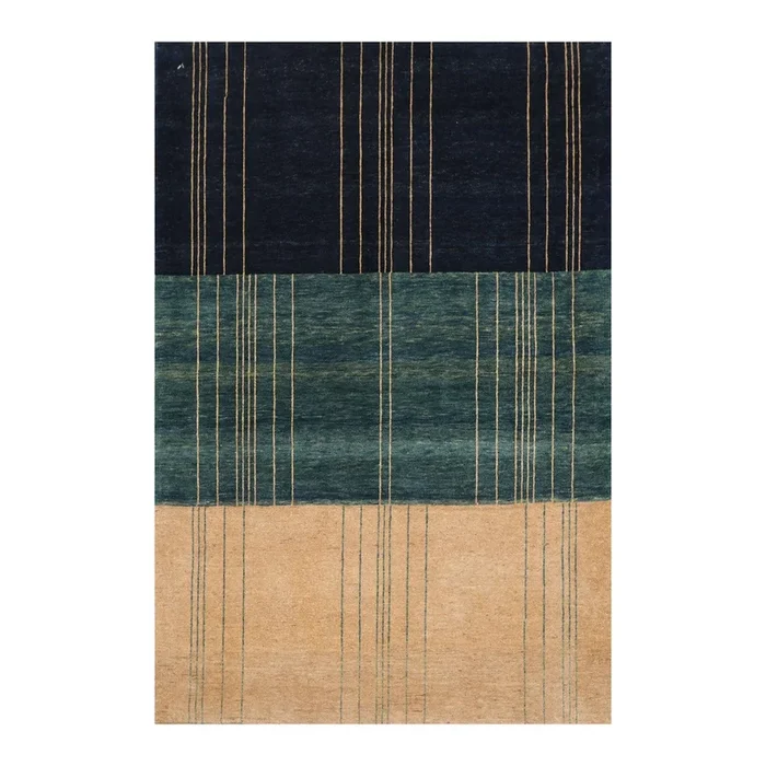 4’2″ x 5’7″ Hand Knotted 100% Wool Modern Peshawar Designer Oriental Area Rug Beige