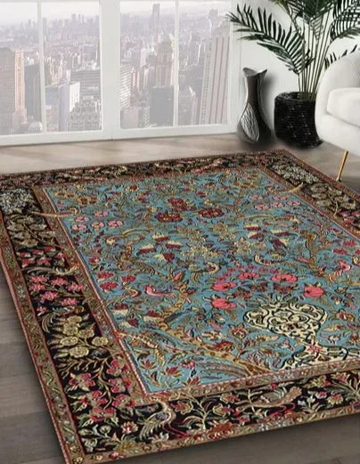 4′ x 6′ Khaki Green Machine Washable Traditional Area Rug