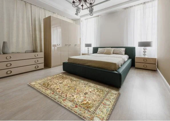4′ x 6′ Traditional Light Brown Persian Area Rug
