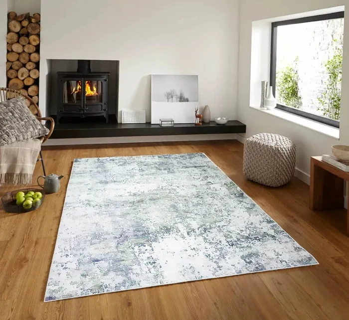 5′ x 7′ LoomBloom Micro Printed Cotton Herizz Modern Oriental Area Rug Beige