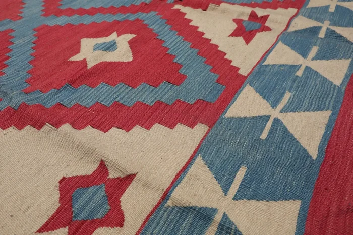6’9″ x 10’3″ Vintage Hand Woven Southwestern Turkish Kilim Oriental Area Rug Rose