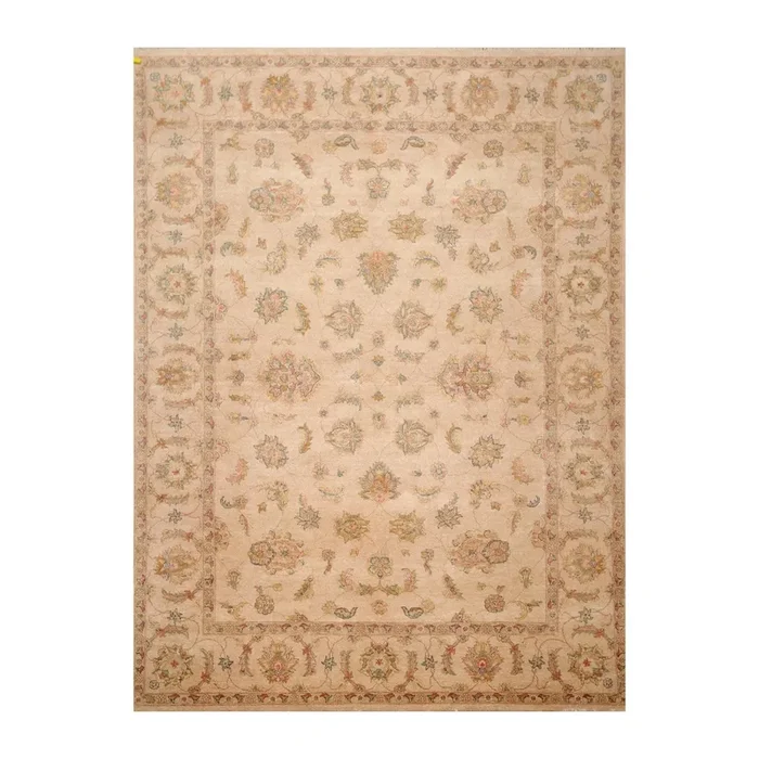 9′ x 12′ Hand Knotted Wool Agra 200 KPSI Traditional Oriental Area Rug Tan