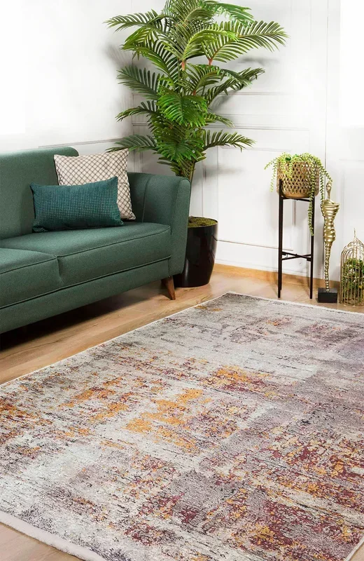 Angelica Abstract Brown Orange Modern Rug