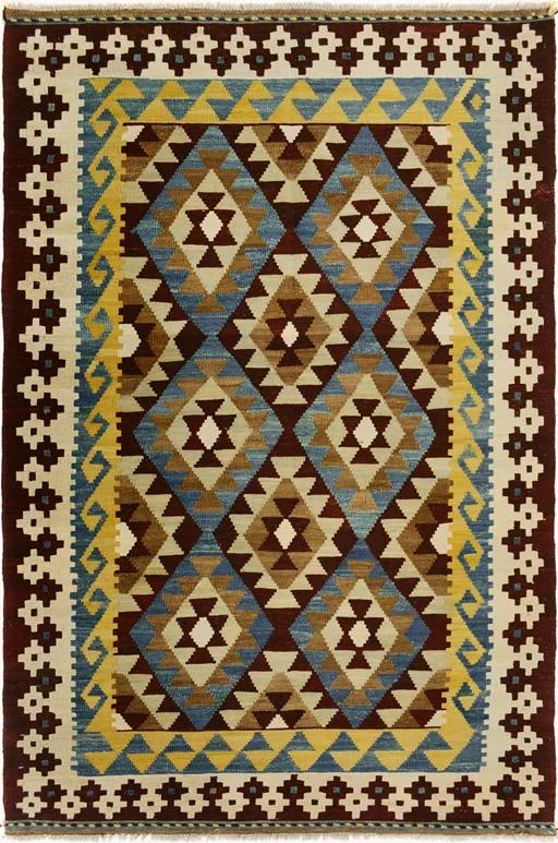 Bohemian Turkish Kilim Drucilla Hand-Woven Wool Rug – 3’10” x 6’1”