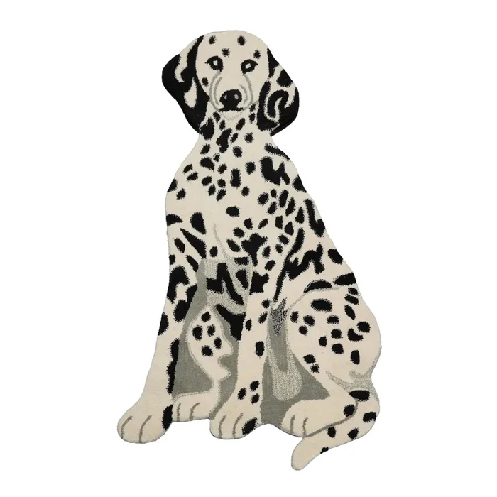 LoomBloom 3’x5′ White Hand Tufted Novelty Modern Dalmation Wool Oriental Area Rug