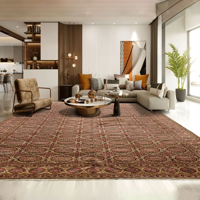 LoomBloom 6’5”x9’7″ Beige Hand KnottedTraditional KeysariWool Oriental Area Rug