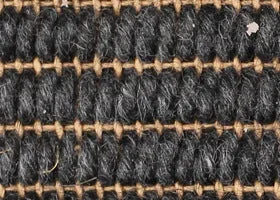 Shadow Wool & Paper small rug with Belgian Charcoal Herringbone Cotton binding