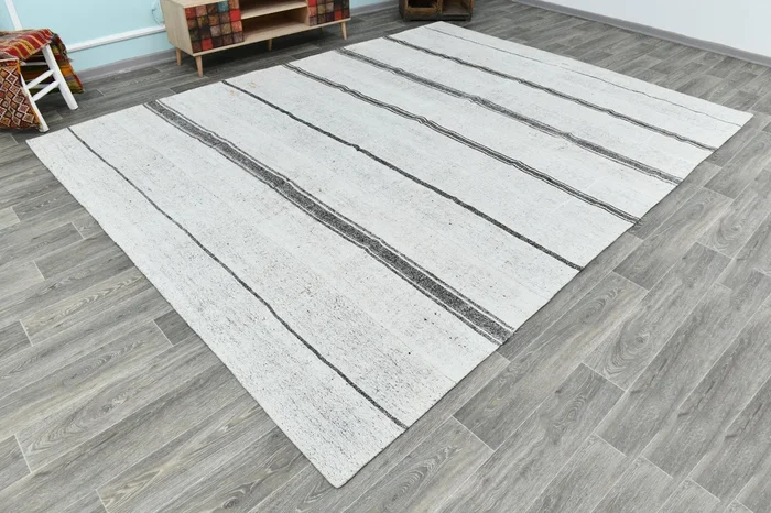 Turkish Flatweave Patchwork Rug, 9’2″ x 11’10”
